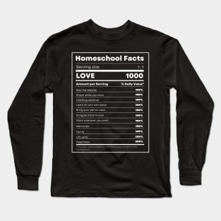 Nutrition Facts Label for Homeschool Long Sleeve T-Shirt